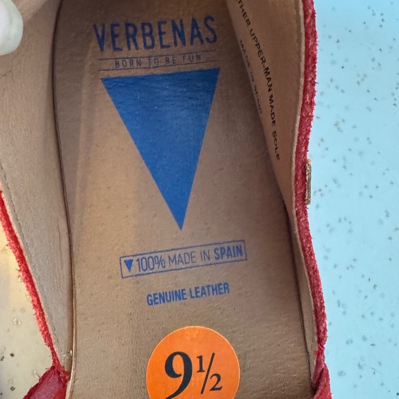 FUN VERBENAS red Made In Spain Suede Carmen Flat Espadrille Flats - Picture 2 of 5